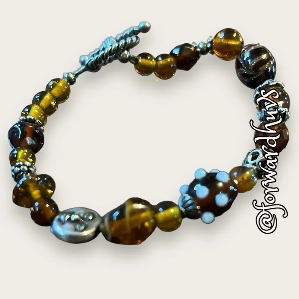 Bundle Sale 3 for $15 | Hand Made Glass Bead Bracelet Toggle Clasp